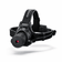 Black HeadX Kross head-mounted laser guidance system with red crosshair laser, ergonomic design.