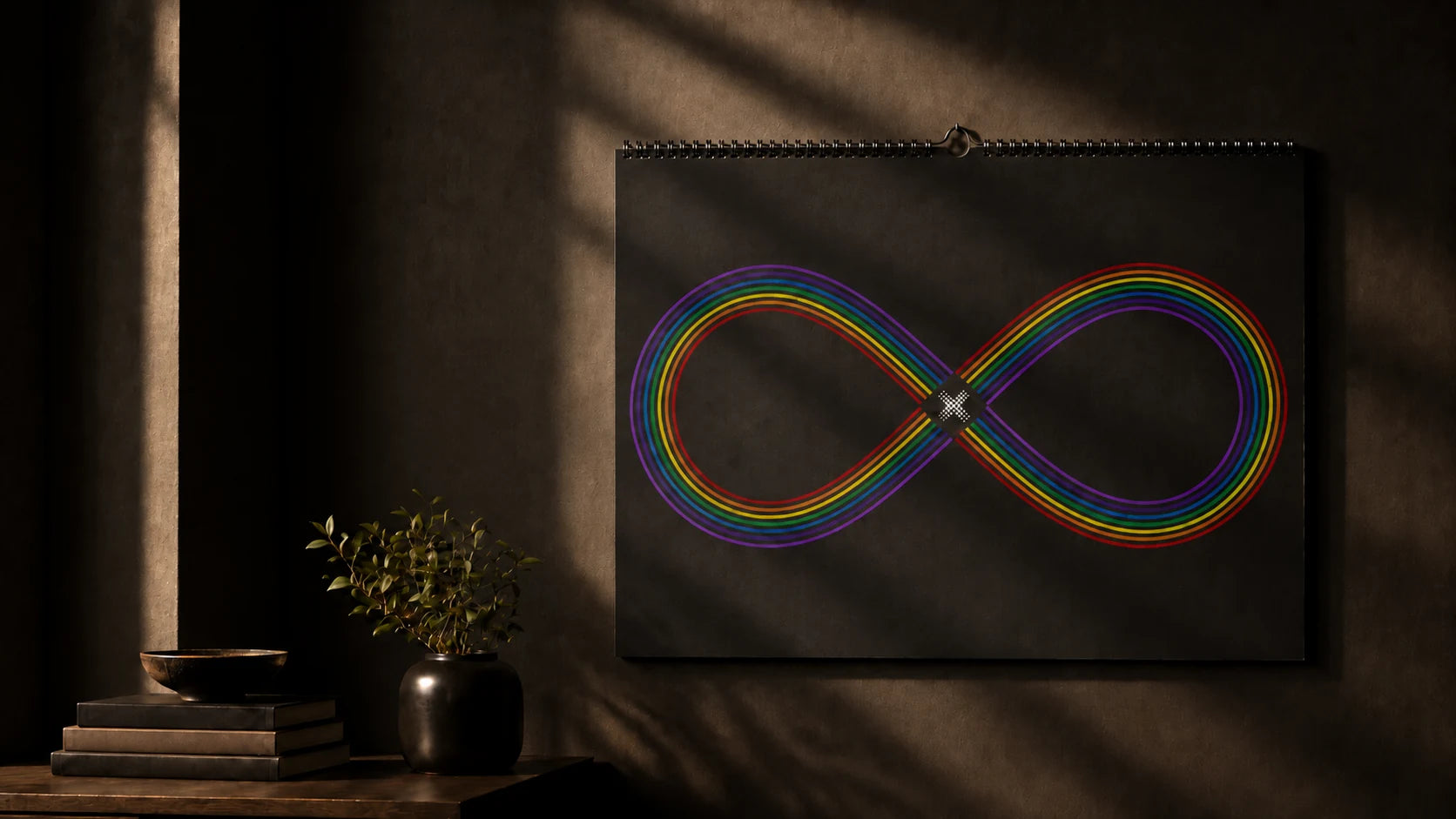 
HeadX wallchart with a multicoloured figure-of-eight tracking pattern